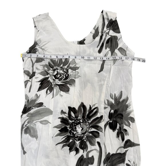 Jams World Sleeveless Dress White Black Floral Sunflower Tropical Women Size XL - Picture 5 of 7